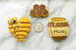 Honeybee Clay Magnets. Set of 3. Beehive. Honeycomb. Honey Pot.