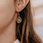 Sunflower earrings in 24K gold plated pewter