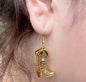 Gold Western Earring Sets in Gold Plated Zinc Alloy Metals. Cowboy Boot Earrings. Cactus and Bull Head Earrings. Enamel Sun Earrings.