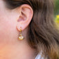 Bronze Dimensional Pumpkin Huggie Earrings for Women.