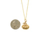 Bronze Dimensional Pumpkin Necklace on a Gold Filled Cable Chain.