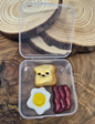 Small Egg, Bacon, French Toast Polymer Clay Magnets. Breakfast Set of 3.