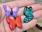 Magnet Set: Polymer Clay Butterflies. Handmade and Handpainted.