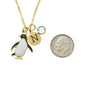 Penguin Necklace Personalized with an Initial and Birthstone. Penguin Gifts. Penguin Charm. Little Girl's Jewelry. Gift for Daughter. Niece.