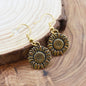 Sunflower earrings in 24K gold plated pewter