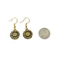 Sunflower earrings in 24K gold plated pewter