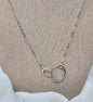Fight Cancer. Never Alone. What Cancer Cannot Do. Two Circles of Life Sterling Silver Cable Chain 18" Necklace.