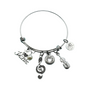 Little Girls Violin Bangle Bracelet in Stainless Steel