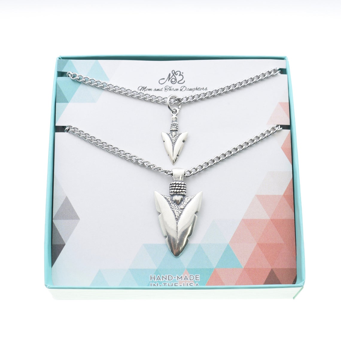 Father and Son Arrowhead Necklace set