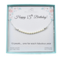 13th Birthday Crystal Pearl Necklace in Sterling Silver