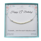 13th Birthday Crystal Pearl Necklace in Sterling Silver