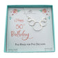 50th Birthday Necklace in Sterling Silver. Five Circles