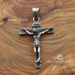 Men's Crucifix Necklace Set in Stainless Steel. Christian Men's Jewelry
