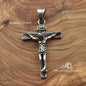 Men's Crucifix Necklace Set in Stainless Steel. Christian Men's Jewelry