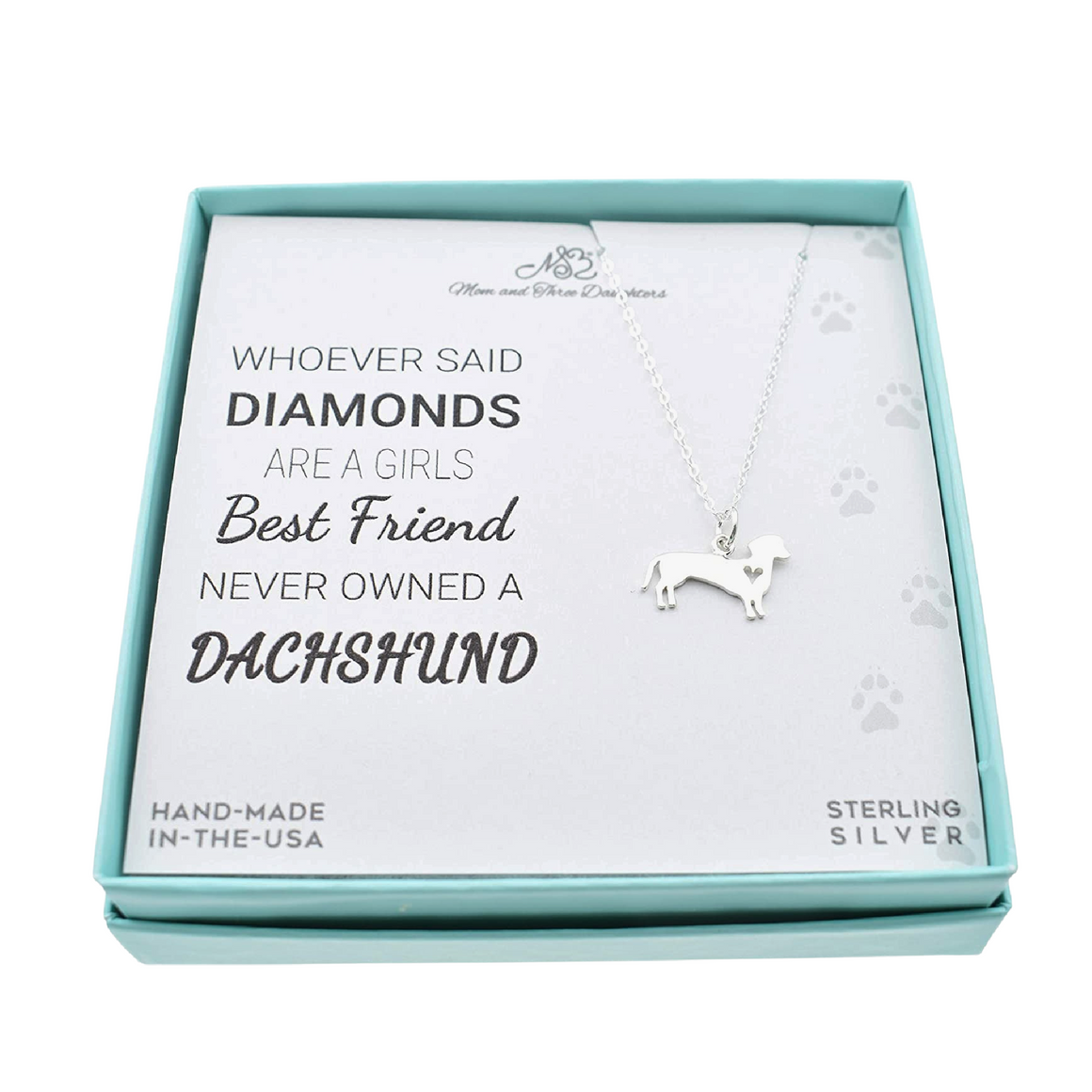 Dachshund Necklace in Sterling Silver