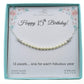 15th Birthday Crystal Pearl Bar Necklace in Sterling Silver