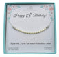 15th Birthday Crystal Pearl Bar Necklace in Sterling Silver
