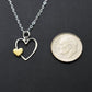 Mother in Law Heart Necklace in Sterling Silver and Bronze