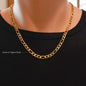 Men’s 6 mm Thick Gold Stainless Steel Figaro Chain. Men’s Jewelry