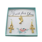 Nefertiti and Ankh Necklace and Earring Set in Gold Plated Pewter