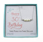 30th Birthday Crystal Pearl Bar Necklace in Sterling Silver