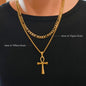 Ankh Necklace in Gold Stainless Steel. Men's Jewelry. Gifts for Him