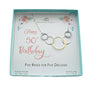 50th Birthday Five Rings Necklace in Sterling Silver and Bronze