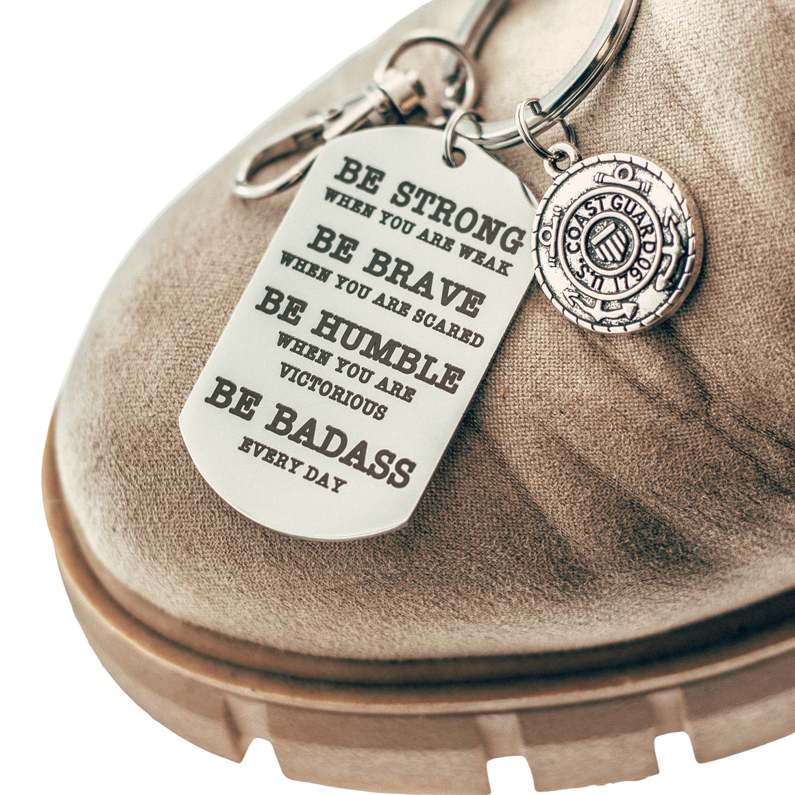 United States Coast Guard Keychain in Stainless Steel