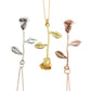 Personalized Valentine's Rose Necklace in Silver, Gold or Rose Gold Plated Stainless Steel. Galentine's Day Gift