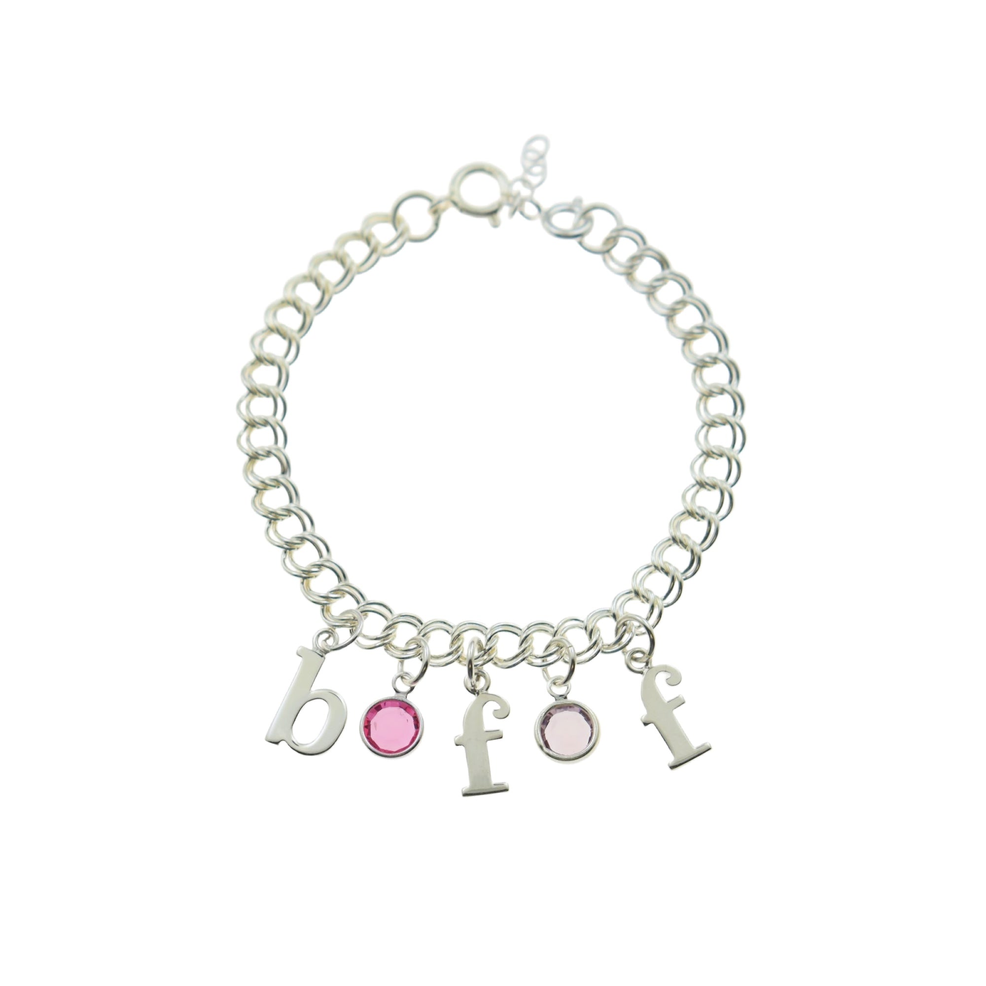 6mm Sterling Silver Bead Bracelet with Removable Personalized Monogram Charm