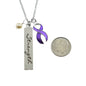 Lupus Awareness Necklace in Stainless Steel. Lupus Warrior. Purple Ribbon