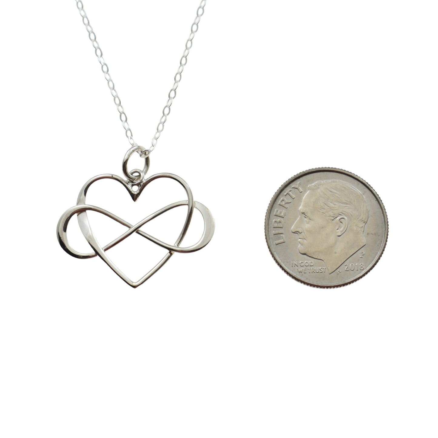 Aunt Infinity Heart Necklace in Sterling Silver