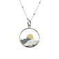 30th Birthday Mountain Sunrise Necklace in Sterling Silver and Bronze