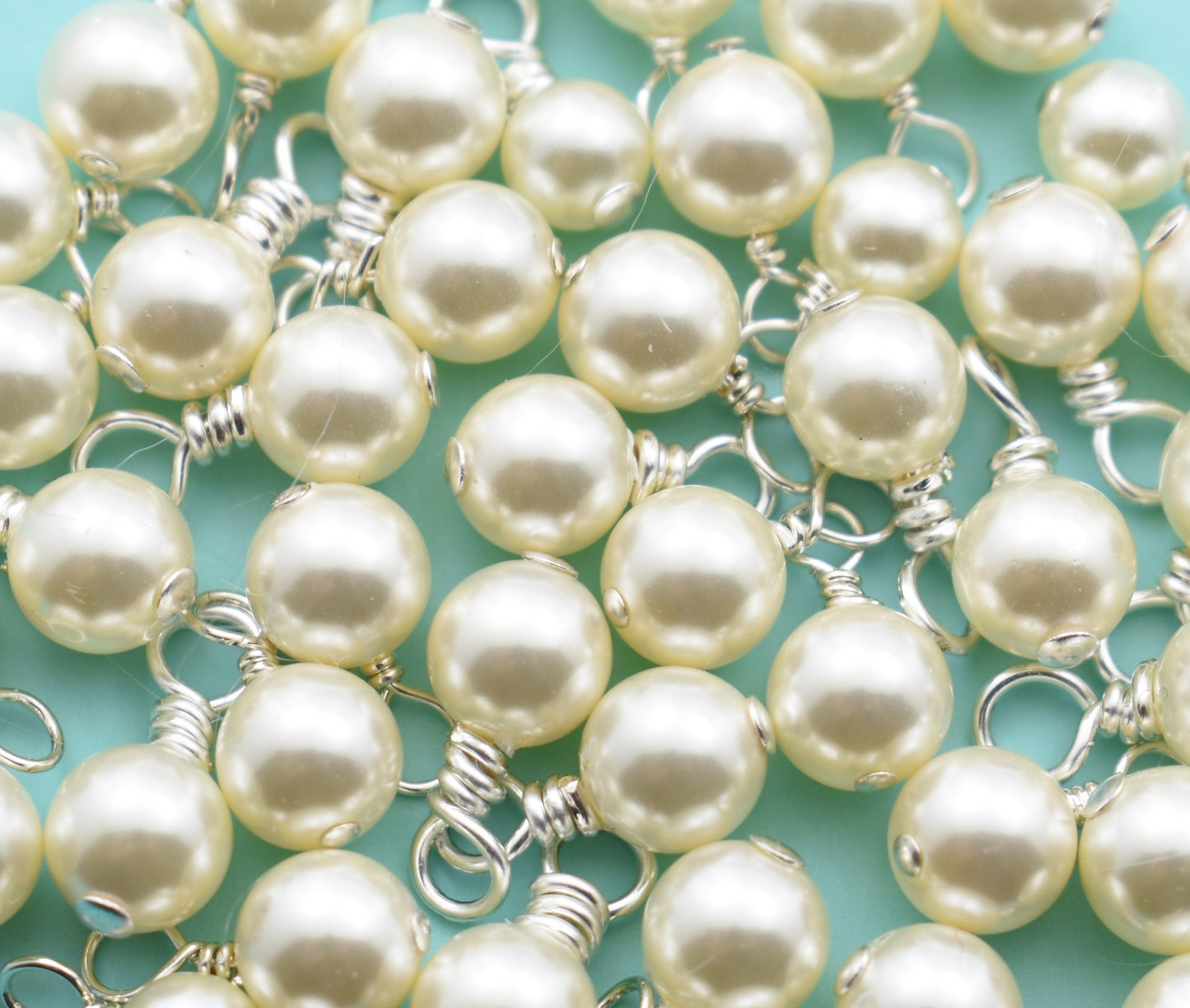 Cross and Crystal Pearl Necklace in Sterling Silver