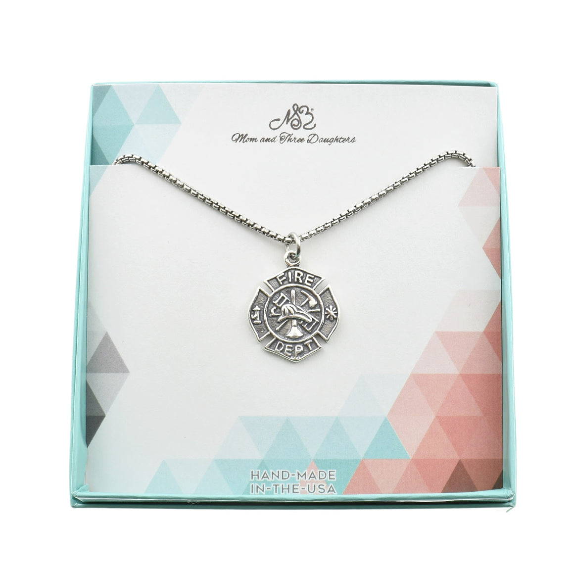 Firefighter’s Maltese Cross Necklace in Sterling Silver