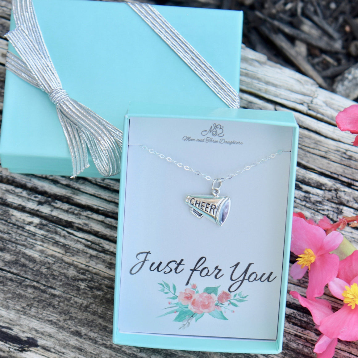 Cheer Megaphone Necklace in Sterling Silver