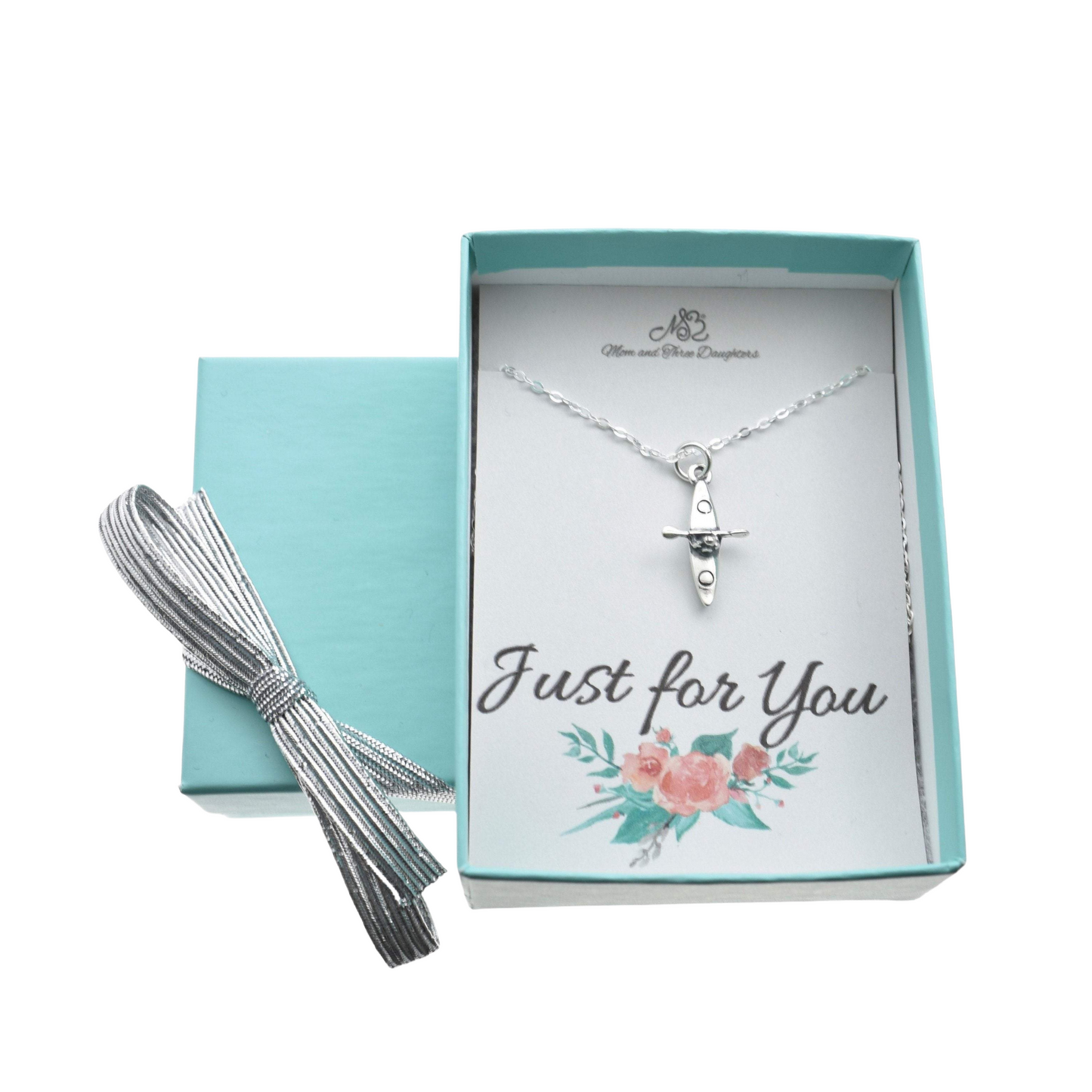 Kayak Necklace in Sterling Silver