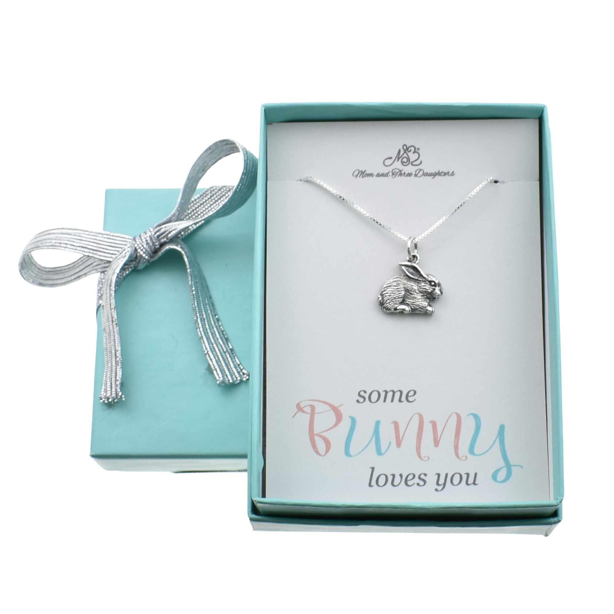 Rabbit Necklace in Sterling Silver Mom and Three Daughters