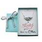 Mom and Baby Otter Necklace in Sterling Silver